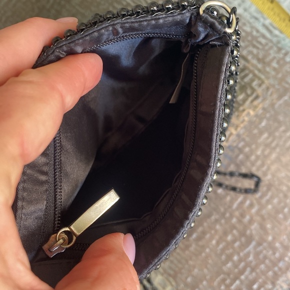 Metal Beaded Black Mini Crossbody Bag - Picture 4 of 5